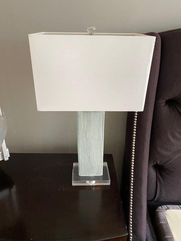 2 Glass 'Concrete Style' Table Lamps