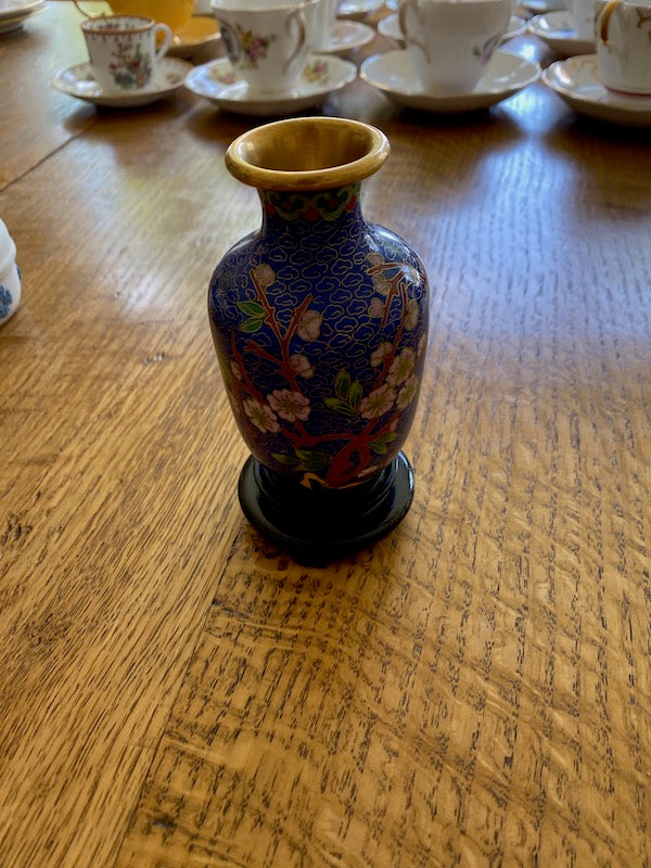 Small Blue Cloisonne Vase