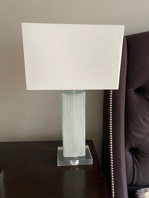 2 Glass 'Concrete Style' Table Lamps