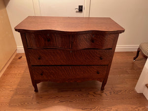 Antique 4 Drawer Oak Wood Dresser