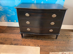 Black Painted Wood Chest of Drawers