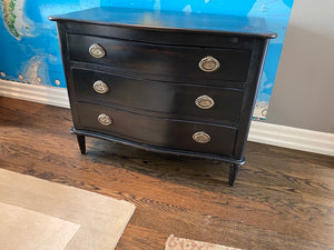 Black Painted Wood Chest of Drawers