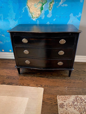 Black Painted Wood Chest of Drawers
