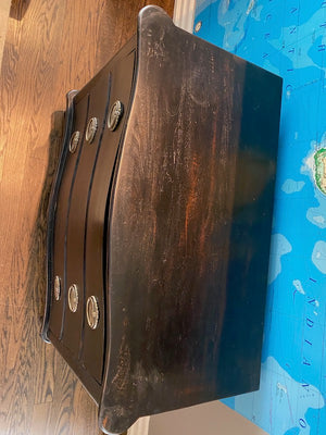 Black Painted Wood Chest of Drawers