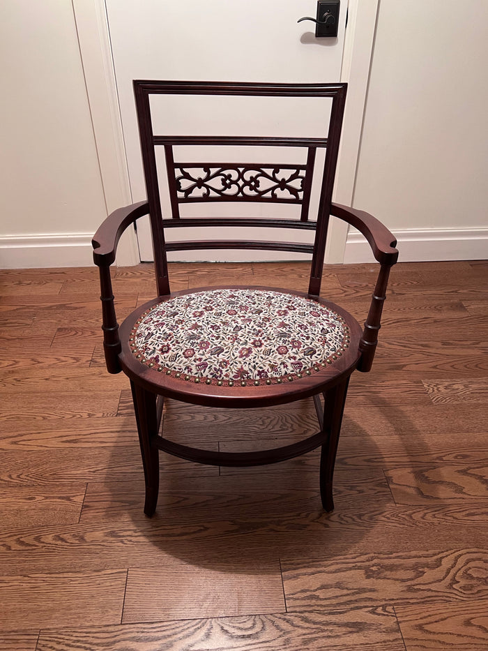 Antique Carved Chair, Oval Seat
