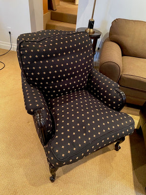 Louis XV Style Black & Gold Armchair