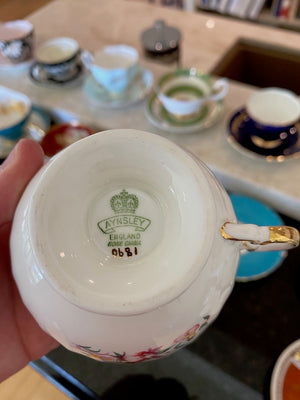 Aynsley Light Blue Bone China Cup & Saucer
