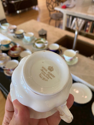 2 Royal Albert Val D'or Bone China Cups & Saucers