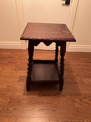 Barley Twist Oak Wood Accent Table