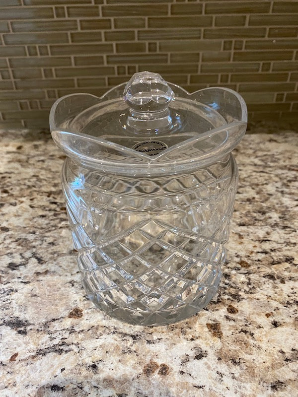 Wedgood Full Lead Crystal Biscuit Barrel