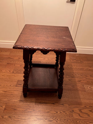 Barley Twist Oak Wood Accent Table