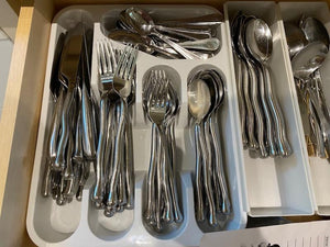 Hand forged stainless steel cutlery set, Wave Design