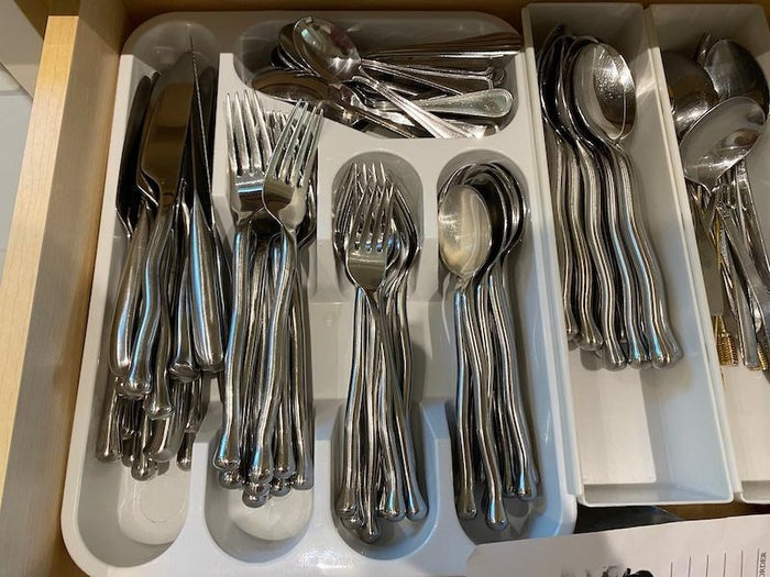 Hand forged stainless steel cutlery set, Wave Design