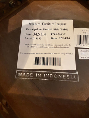 Bernhardt Furniture Company- Round Side Table