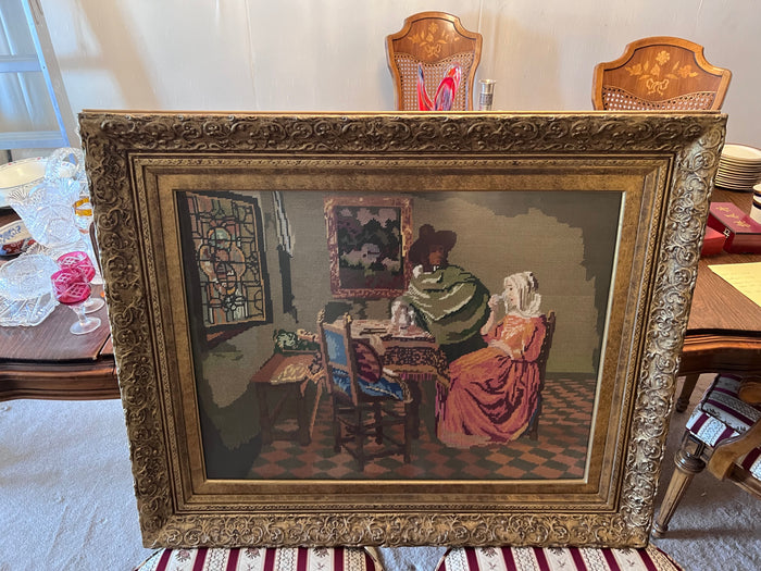Large Gold Framed Needlepoint