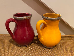 Red & Yellow Porcelain Jugs