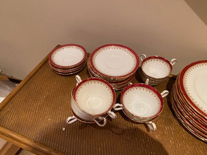 Aynsley Bone China "Durham 1646"- Red/Gold/White Lot