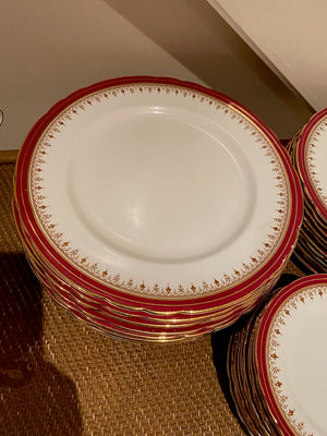 Aynsley Bone China "Durham 1646"- Red/Gold/White Lot