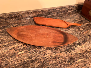 2 MCM Teak Trays/Platters, Made in Sweden