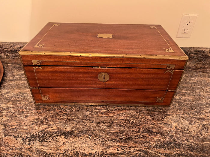 Antique English Campaign Writing Box