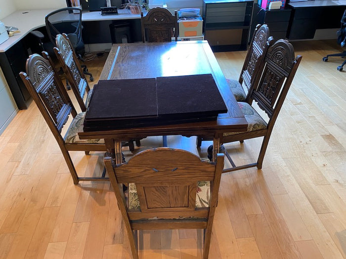 Antique Dining Table + 6 Chairs (*can be extended)