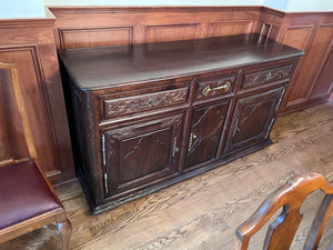 Antique Oriental Style Oak Sideboard
