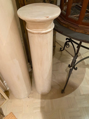 2 Wood, White Painted Column Stands