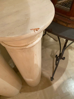 2 Wood, White Painted Column Stands