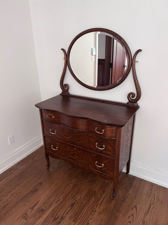Antique Oak Dresser w/Mirror #1
