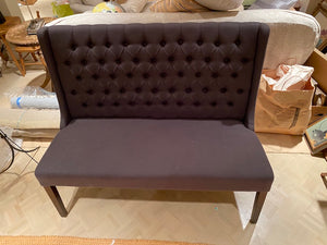 Black Tufted Banquet Bench