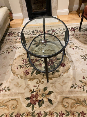 Glass Oval Coffee Table