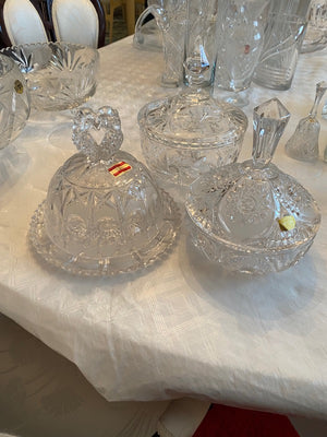 Crystal Dishes with Lids Lot