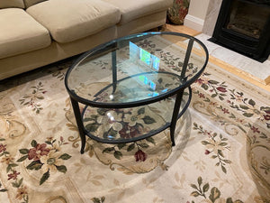 Glass Oval Coffee Table