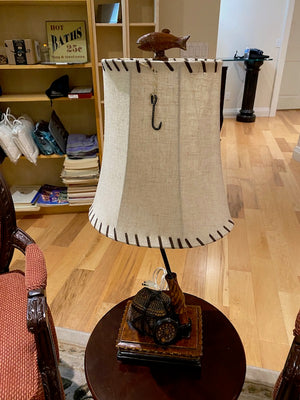 "Fishing" Wood Table Lamp