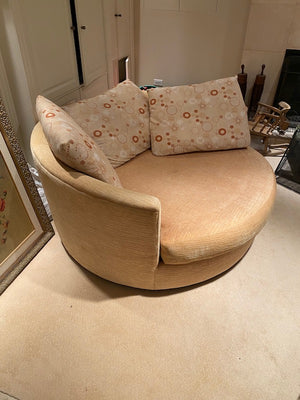 Beige Round Cuddler Chair