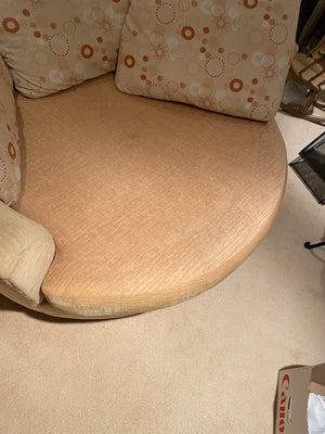 Beige Round Cuddler Chair