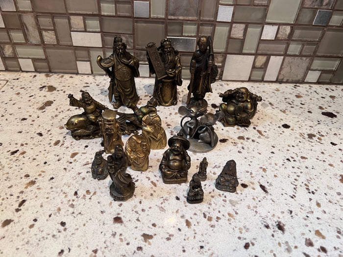 Small Oriental Style Brass Figurine Lot