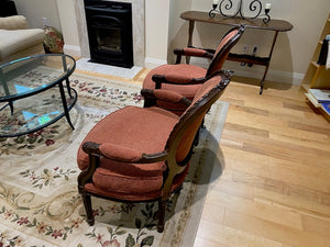 2 Wood Carved French Style Armchairs