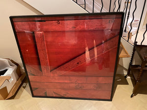 Pottery Barn Oversize Gallery Black Frame- Red Barn Door Picture