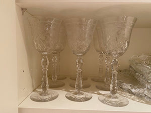 9 Crystal Wine Glasses