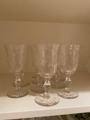 10 Crystal Short Wine Glasses
