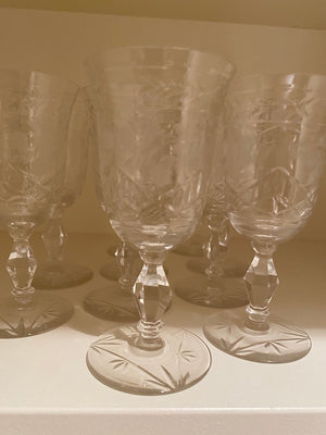 10 Crystal Short Wine Glasses