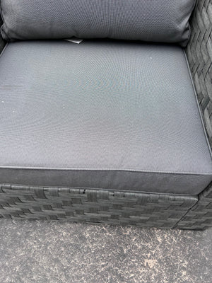 2 InsideOut Patio Club Chairs- Grey (*match sectional in previous lot)