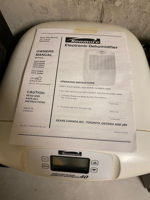 Kenmore Electronic Dehumidifier