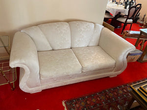 Vintage Cream Upholstered Love Seat