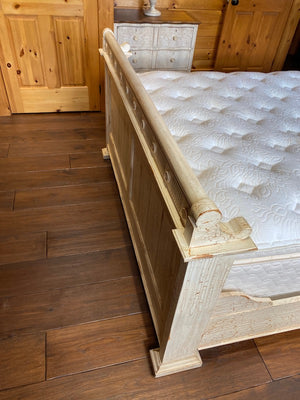 "Drexel Heritage" White Distressed Queen Bed Frame