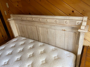 "Drexel Heritage" White Distressed Queen Bed Frame