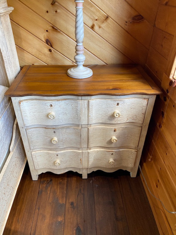 Pair of "Drexel Heritage" White Distressed Night Stands