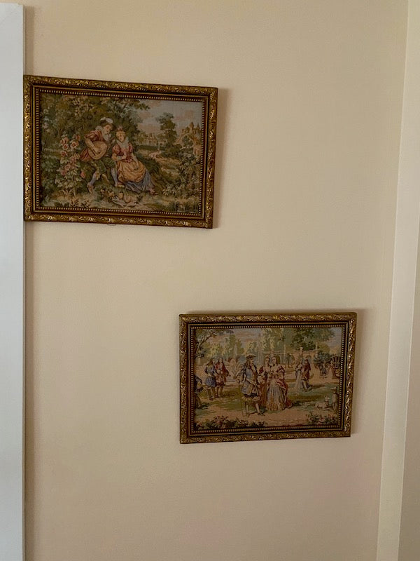 Pair of Small Vintage Wall Hanging Tapestry