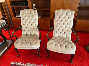 2 Vintage Tufted Armchairs from Lyric Furniture Ltd, Made in Montreal